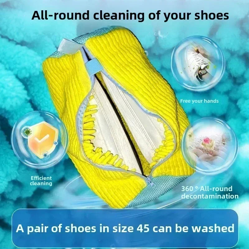 1-2PCS Wash Shoes Bag Padded Net Laundry Shoes Protector Fluffy Fibers Polyester Washing Shoes Machine Laundry Bag Drying Amagi
