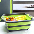 Household Kitchen Folding Wash Portable Sink Foot Bucket Cutting Board Plastic Foldable Basin Travel Outdoor Camping Tools amagi
