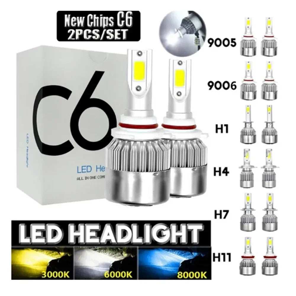 H7 Led H1 H11H3 H4 9005 9006 Lamp CANbus Headlight Bulb H13 9004 9007 880 Auto Fog Light Motorcycle 20000LM 6000K White Amagi