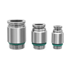 304 Stainless Steel Pneumatic Push-In Fitting POC-G, Internal Hex Quick Connector for Air and Gas Pipe Systems