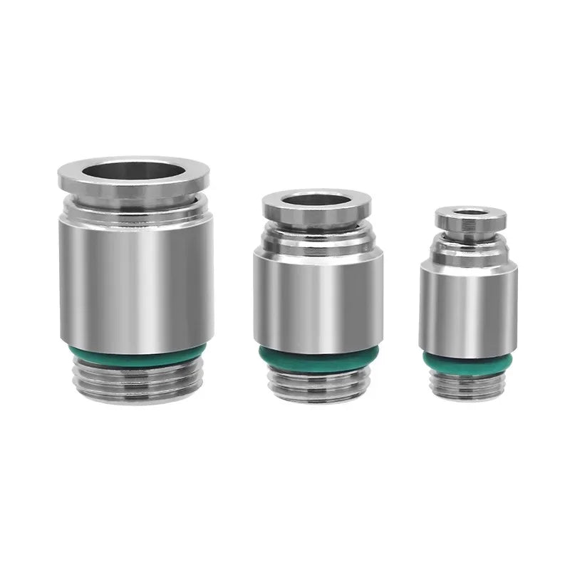 304 Stainless Steel Pneumatic Push-In Fitting POC-G, Internal Hex Quick Connector for Air and Gas Pipe Systems