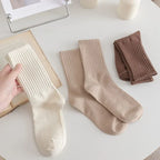 Autumn Winter Thicken Warm Wool Cashmere Thermal Long Crew Stockings Women Home Sleeping Solid Color Women Hot Tubing Socks Amag