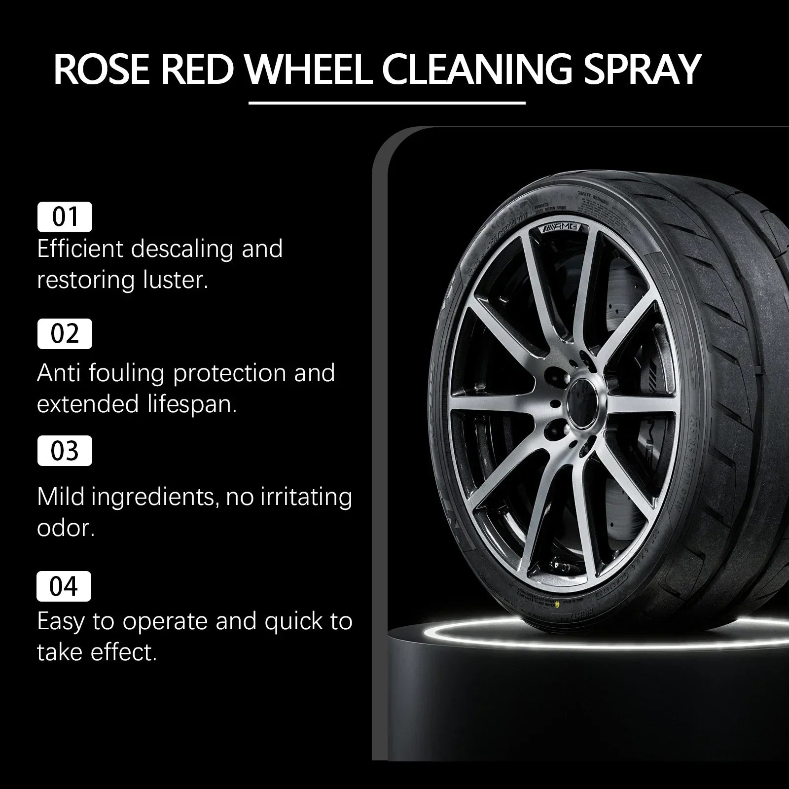 120ml Car Wheel&Tire Cleaner Brake Dust Grime Dirt Remover Alloy Rim Cleaner For Cars/Trucks/Suvs - Non-Corrosive Formula Amagi