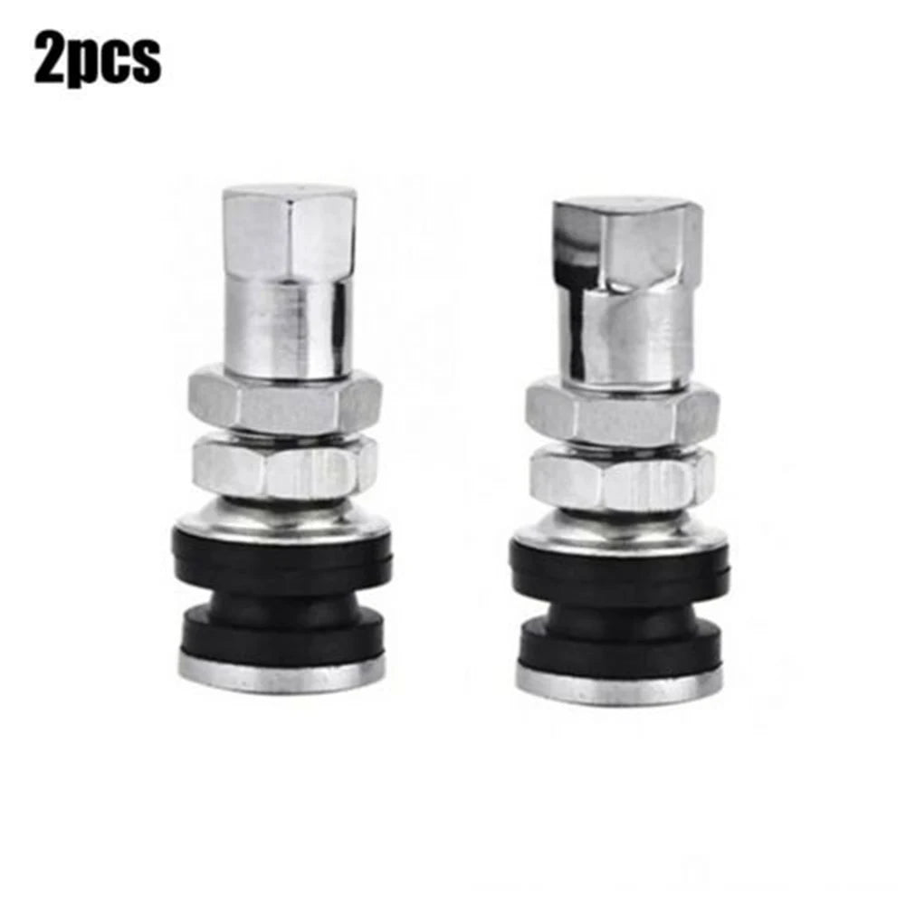 2 Pcs Car Tire Valve Short Stems Tubeless Vacuum Tire Valve Stems Silver Tire Valve Short Stems Auto Replacement Parts
