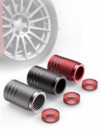 4Pcs Black Silver Car Tire Valve Stems Cap Knurling Style Tire Valve Cap Aluminum Tire Wheel Stem Air Valve Cap for US Schrader