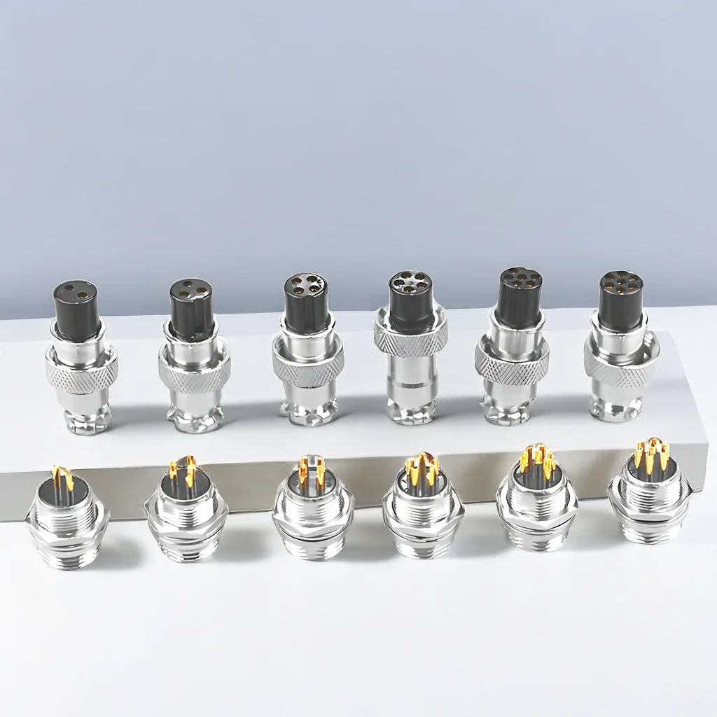 5/20/100 Sets Gold Plated Male&Female Docking Aviation Plug Circular Connector GX16 2 3 4 5 6 7 8 9Pins Electric Wire Connector