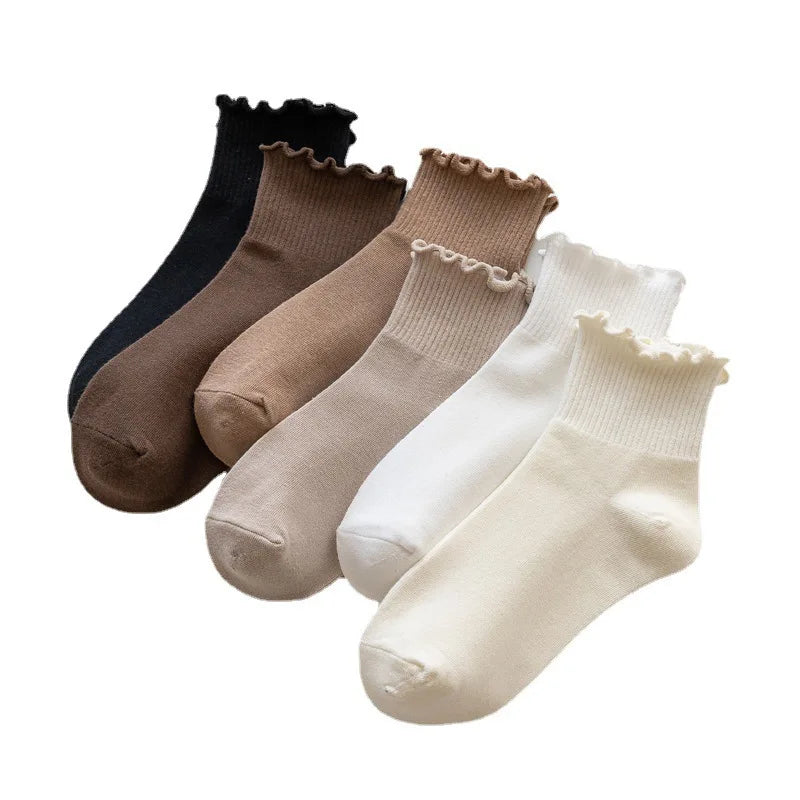 Socks Women's Mid-tude Autumn Fashion Ins Wooden Ear Socks Japanese Pile Pile Socks Preppy Sweet Socks For Women Amagi