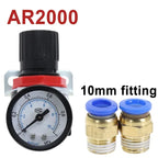 AR2000 Pneumatic Air Compressor Pressure Regulator Reduction Valve with 1/4'' Thread BSP and 4MM,6MM,8MM,10MM,2MM Fittings