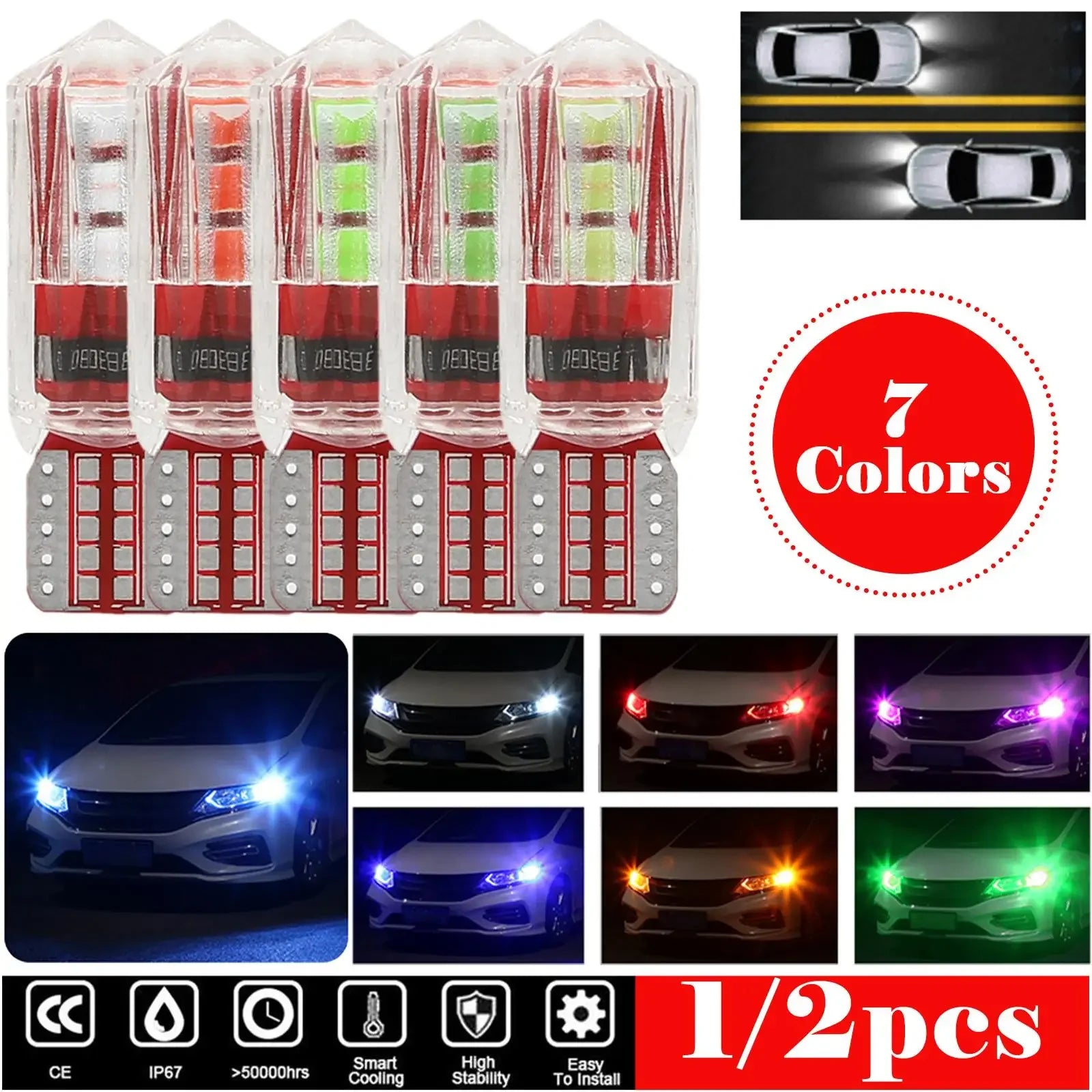 1pc Universal Car Replaceable T10 Running Lights Width Lamp Car License Plate Light Headlight Bulbs Car Light Accessories Amagi