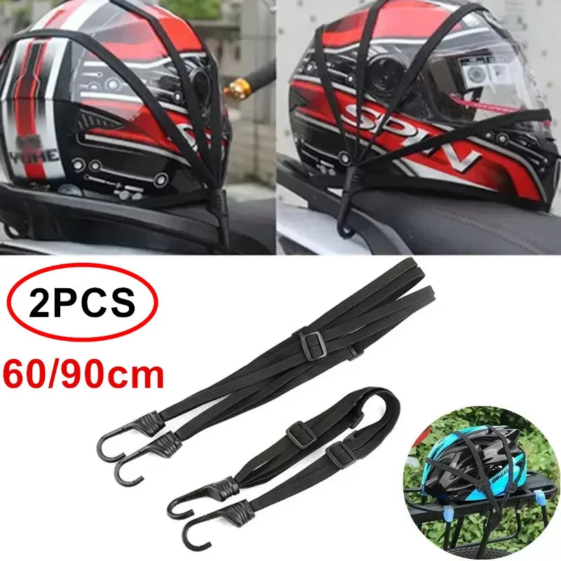 Motorcycle Luggage Strap Helmet Fixed High Elasticity Straps Retractable Elastic Buckle Rope Motorbike Durable Bike Helmet Amagi
