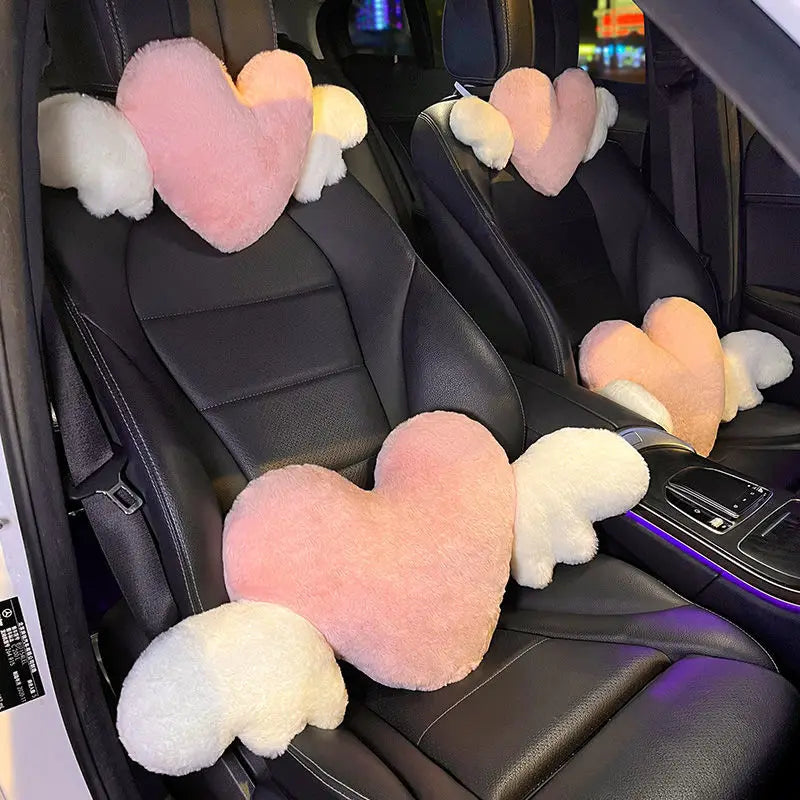 Car head pillow neck pillow cute cartoon love heart back pillow waist pillow seat back cushion Automotive Car Accessories New
