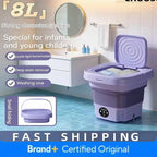 8L Portable Small Foldable Washing Machine with Spin Dryer For Socks Underwear Panties Washer Household Mini Machine Amagi