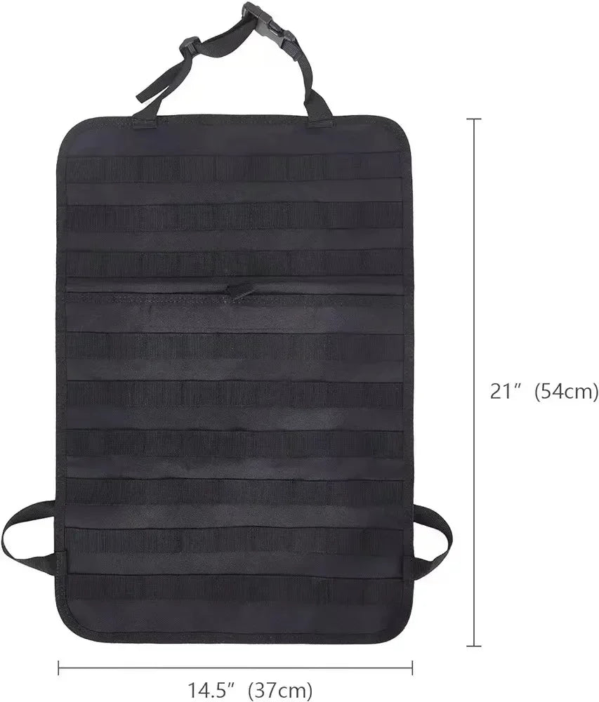6pcs/set Universal Car Backrest Wall Hang Seat Back Storage Bag Organize Molle Panel with 5 Detachable Pouch,Outdoor Campe Hike
