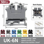 Premium Brass UK Screw Clamp Connector for Wiring, DIN Rail - Mounted,UK1.5N, 2.5B, 3N, 5N, 6N, 10N, 16N, 25N, 35N, 50N