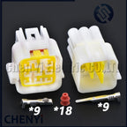 9 Pin white Sealed Waterproof Electrical Auto controller Harness Connector Plug FW-C-9M-B FW-C-9F-B For Inbor Kelly Furukawa