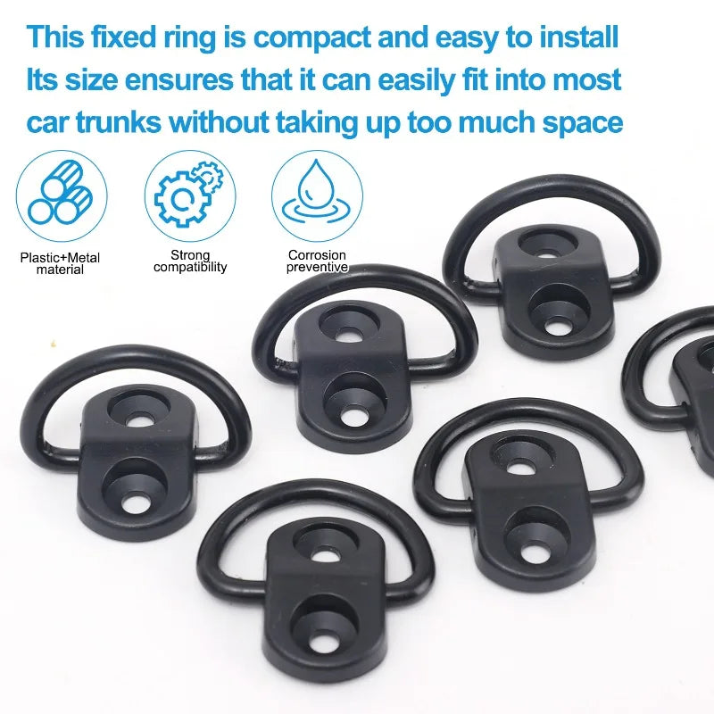 1-10sets Cargo Net Floor Hook Fixing Kit Rear Trunk Boot Tie Down Hook Ring Loop Fix Hang Flat Screen Auto Fasteners Accessories