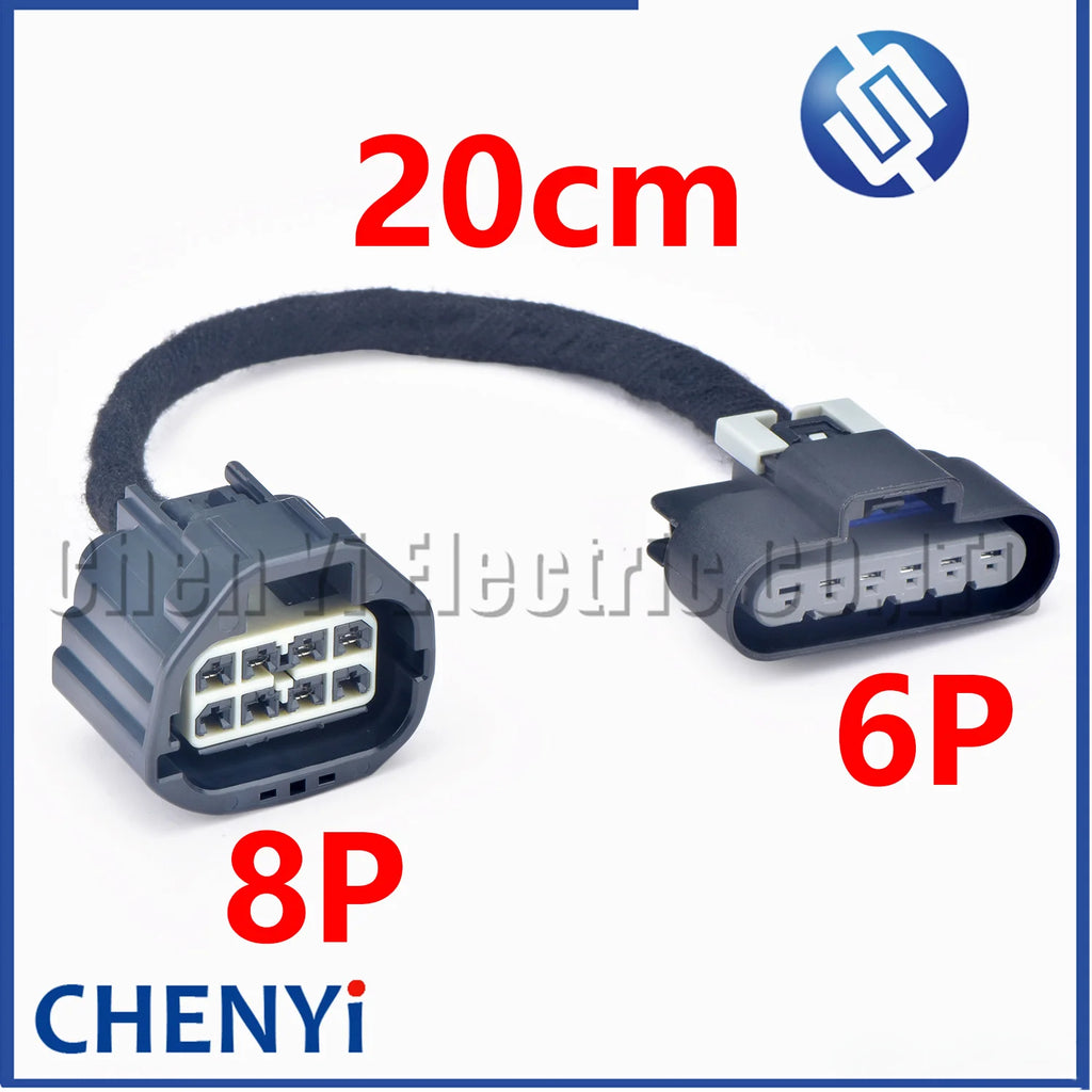 1 Pcs 8P to 6P Adapter From HID Wiring To HALOGEN Headlight Connector harness plug For 2007-2012 GMC Acadia