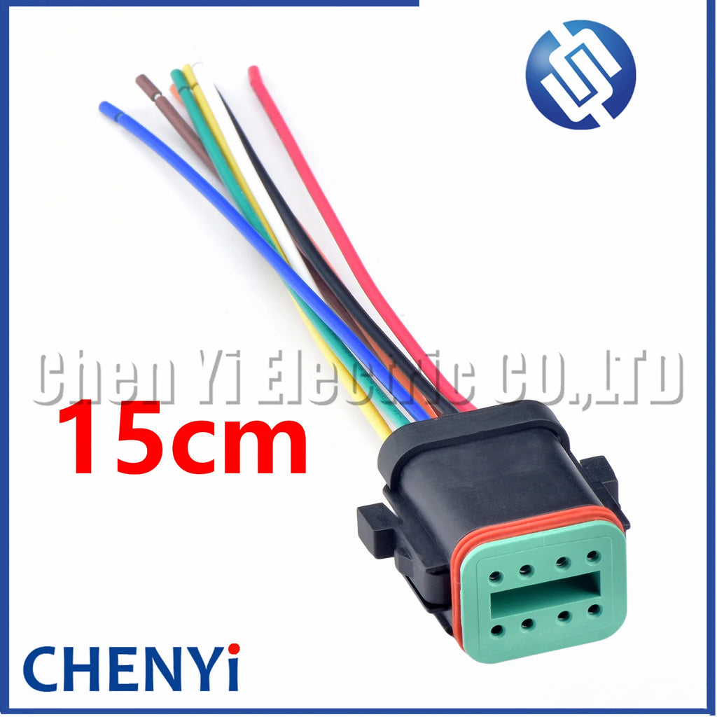 8 Pin Black DT series Connector Waterproof Wire harness plug Socket DT06-8S DT04-8P DT06-8S-E005 DT04-8P-E005 For Deutsch
