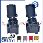 8 Pin 4 Ways Mini Blade Type Fuse Holder BX2047C-1 BX2047C-2 Micro In-line InLine Fuse Holders with  Pin Without Fuses