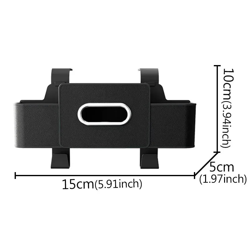 Universal Fit 4-in-1 Car Seat Organizer Tissue Holder Cup Slots Hooks Phone Holder Durable Multi-Functional Storage Box Vehicle