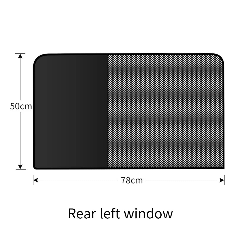 1pc Magnetic Car Side Window Sun Shade Cover Block Visor Mesh Shield UV Block Sun Shade Protection Black Auto Accessories