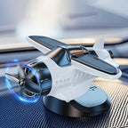 1PC Solar Energy Powered Rotating Propeller Fighter Ornaments Car Solar Decor Auto Interior Decoration Solar Aircraft Model