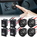 1/5/10pcs Car Motorcycle Toggle ON-OFF 2 Pin Rocker Switch with 16CM Pre-Wired Terminals 12V/24V Power Switch for Marine Boat
