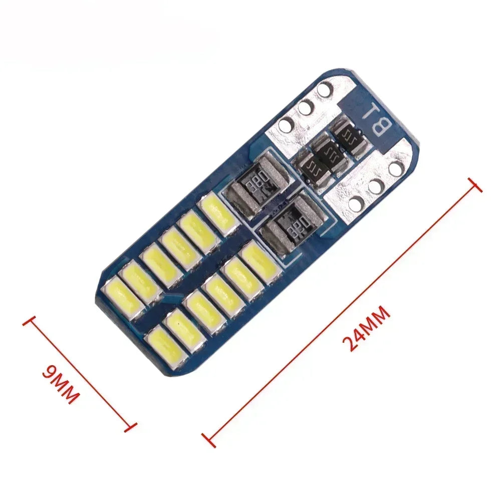 20PCS T10 W5W LED Canbus 3014 24SMD No Error 194 168 Car Interior Instrument Light Bulb Lamp 12v Universal White 6000k Amagi