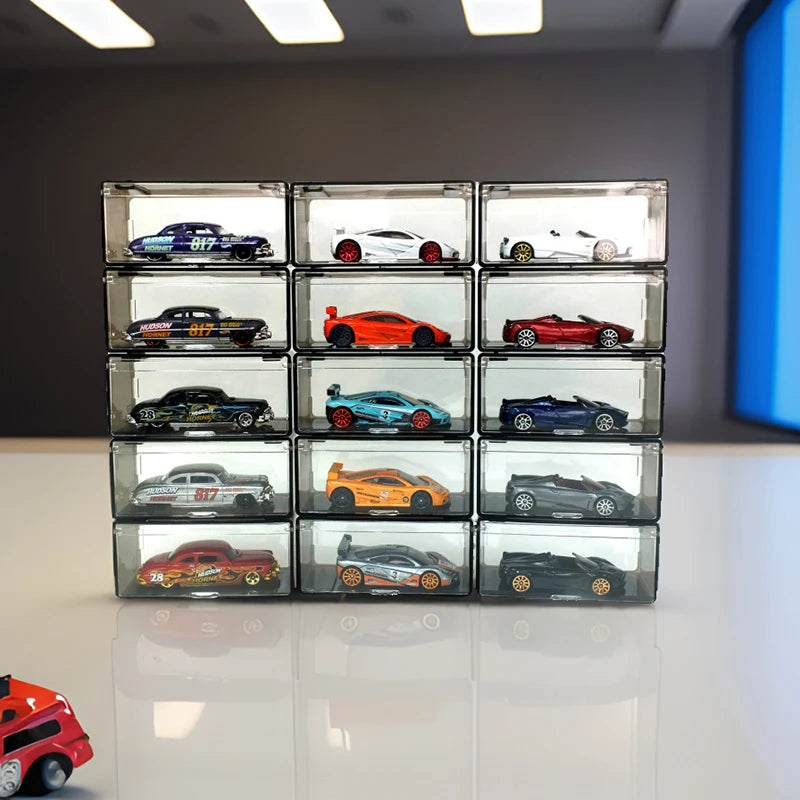 1Pcs Transparent Dustproof Stackable Storage Box Without Car Diecast Model Car Display Box Children Alloy Car Model Storage Box