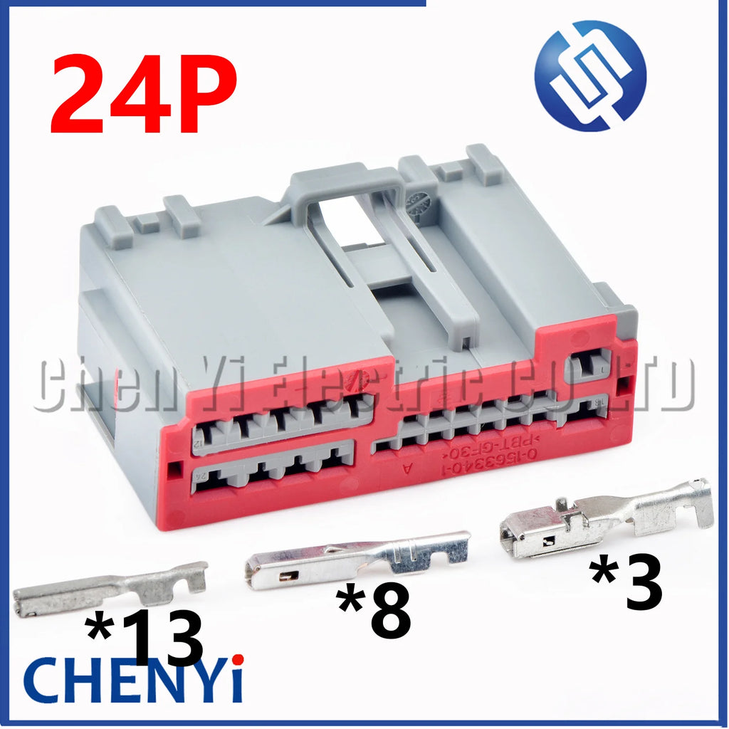 24 Pin Car CD power amplifier DSP connector headlight control module C2129 plug 30700-1244 0-1563340-1 1563339-1 For Buick Ford