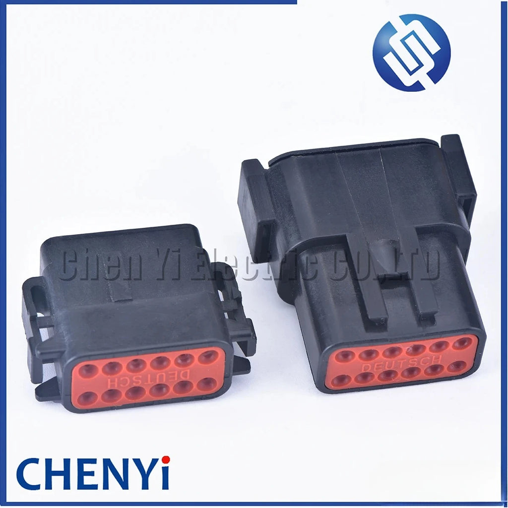 Black 12 Pin Sealed waterproof connector DTM06-12SB DTM04-12PB Automotive Connector Heavy Truck Wiring Harness Plug For Deutsch