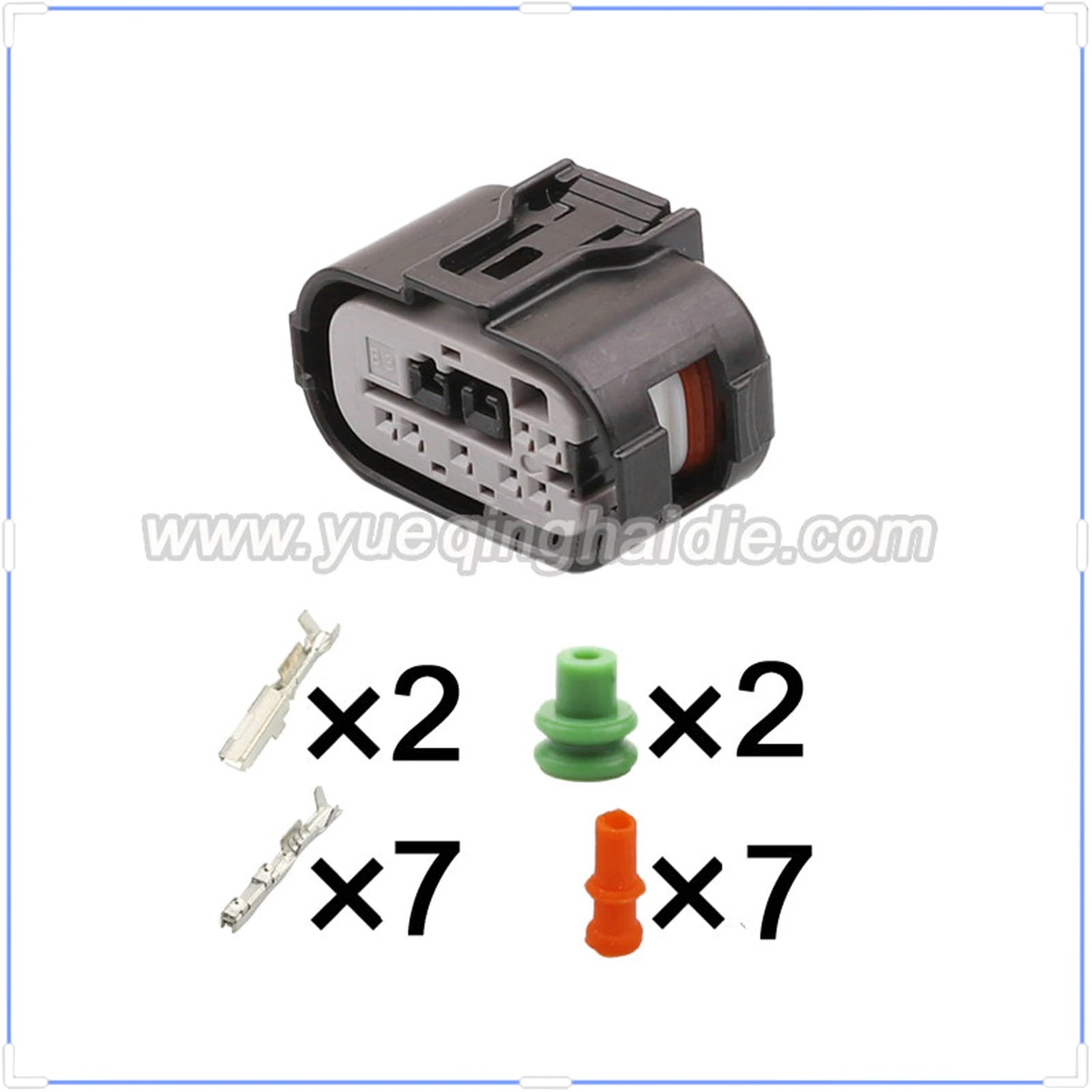 9Pin 0.6mm Female Connector Sealed Car Waterproof Automotive Wire Socket 7283-4658-30/90980-12362 Black Grey