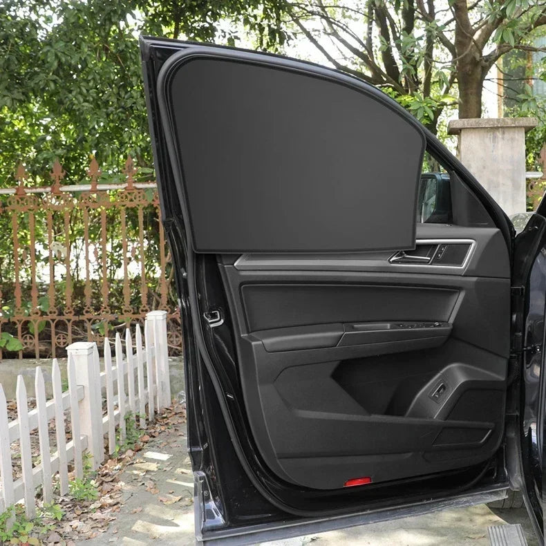 Car Side Window Sun Shades Summer Sunshade Curtains Foldable Heat Insulation Cloth Cover Magnetic UV Blocking Curtain Amagi