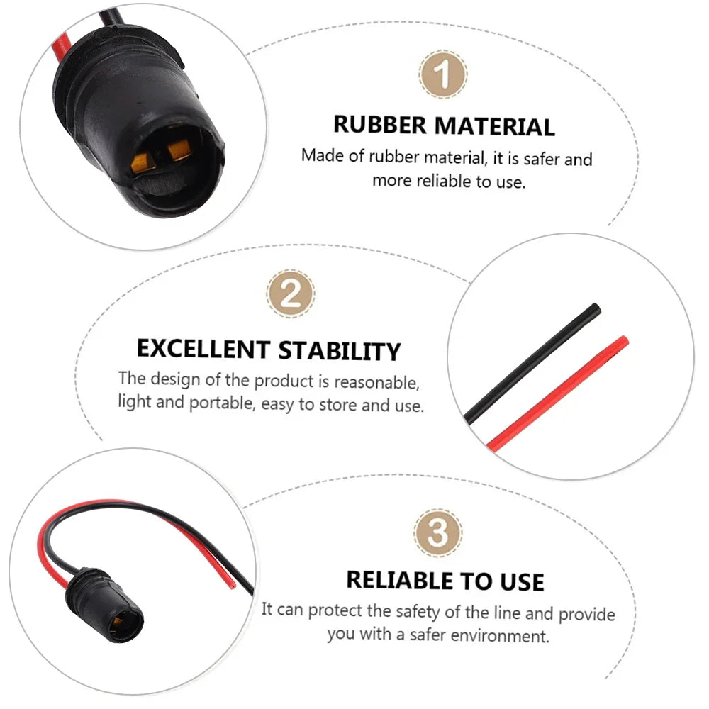 T10 W5W Lamp Holder Light Bulb Socket Car Motorcycle Rubber Connector Holder Extension LED Lamp Bulb Base Holder Wire Adapter