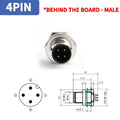 M12 Sensor Connector – 4/5/8 Pin Panel Back Mount Waterproof Flange Socket, A-Code, Male & Female