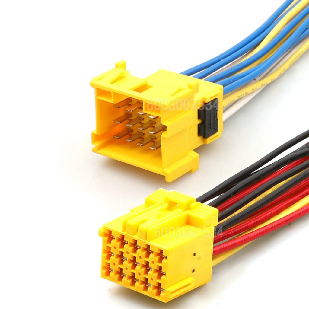 15 Pin Yellow Auto Power Amplifier Male Female Docking Plastic Housing Unsealed Socket  Wiring Harness 1-967628-3 1-967623-3