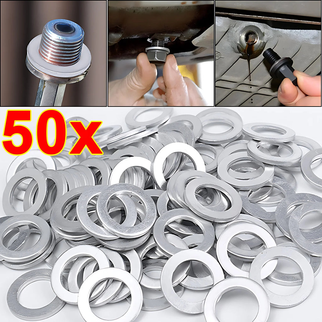 14mm Aluminum Oil Drain Plug Crush Washer Set Non-Slip for Lasting Sealing Car Exterior Accessories for Oil Change Compatible