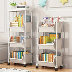 Mobile Storage Shelf] Mobile Plastic Storage Shelf Unit with Wheels - Practical Shelf for Living Room, Bedroom, Dormitory Amagi
