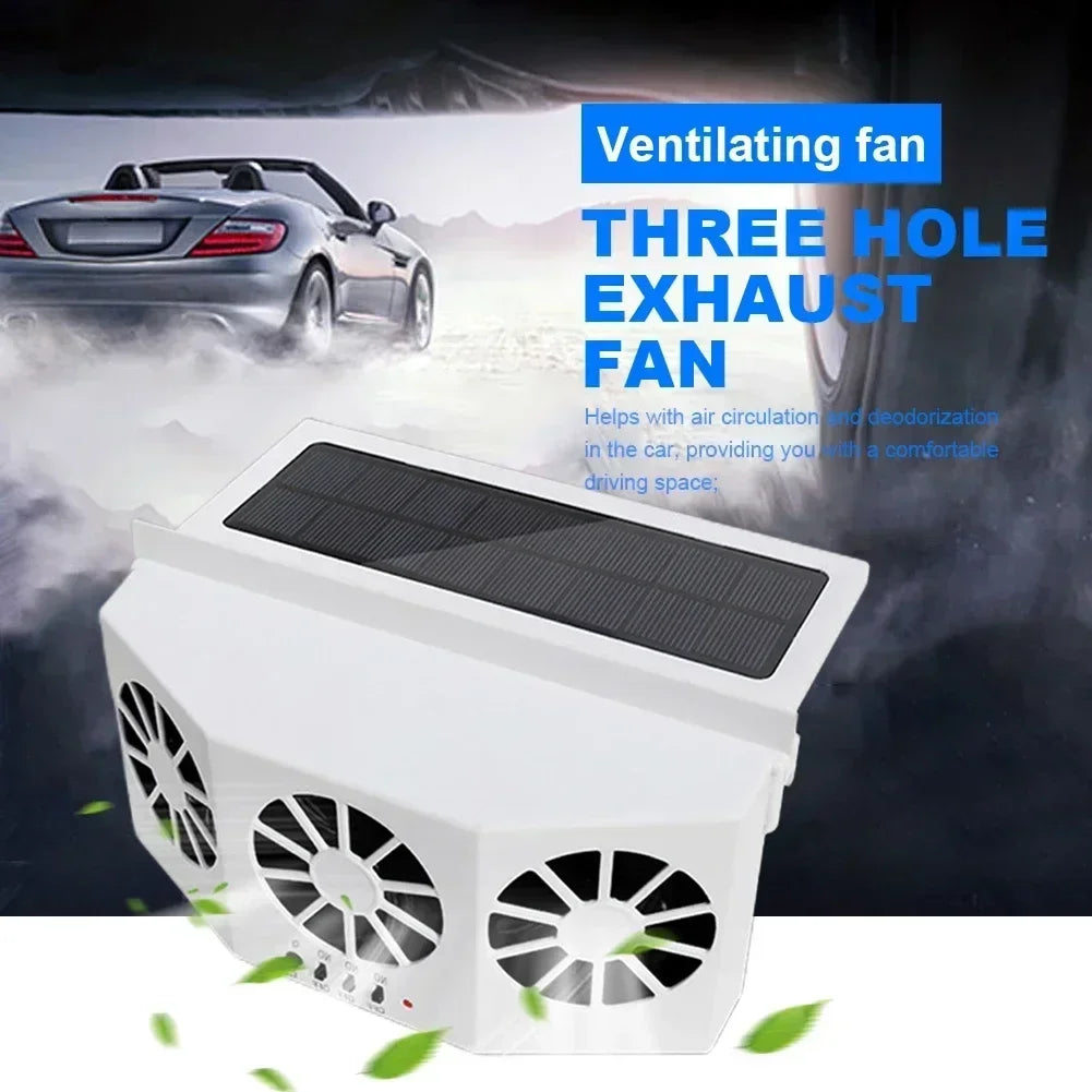Car Ventilator 3 Cooler Fans Solar-powered Cooling Vent Exhaust Portable Safe Auto Fan Amd Usb Accessories Amagi