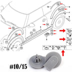 10/50pcs Car Fender Plastic Rivet Clip Car Wheel Arch Trim Clips Fastener Portable Plastic Rivet Glue Clip for BMW Mini R50 R53