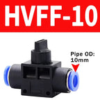 10/50/200 PCS HVFF Air Manual Valve 4mm 6mm 8mm 10mm 12mm, Pneumatic Push In Quick Joint with Manual Current-Limiting Control