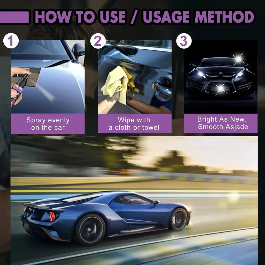 3 In 1 Auto Nano Ceramic Coating 100ml Car Paint Scratch Repair Remover Nano Spray Glass Hydrophobic Coating Paint Care Amagi