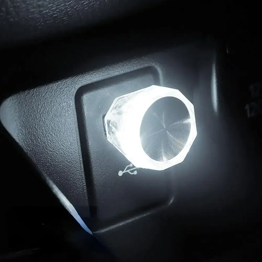 Car Cigarette Lighter USB Atmosphere Light LED Mini Colorful Night Light Wiring-Free Interior Lighting Supplies Accessories New