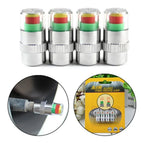 4/2pcs Car Tire Pressure Guage Valve Cap Sensor Indicator Alert Monitoring Tool Motorcycle Tyre Cap Indicator Air Pressure Gauge