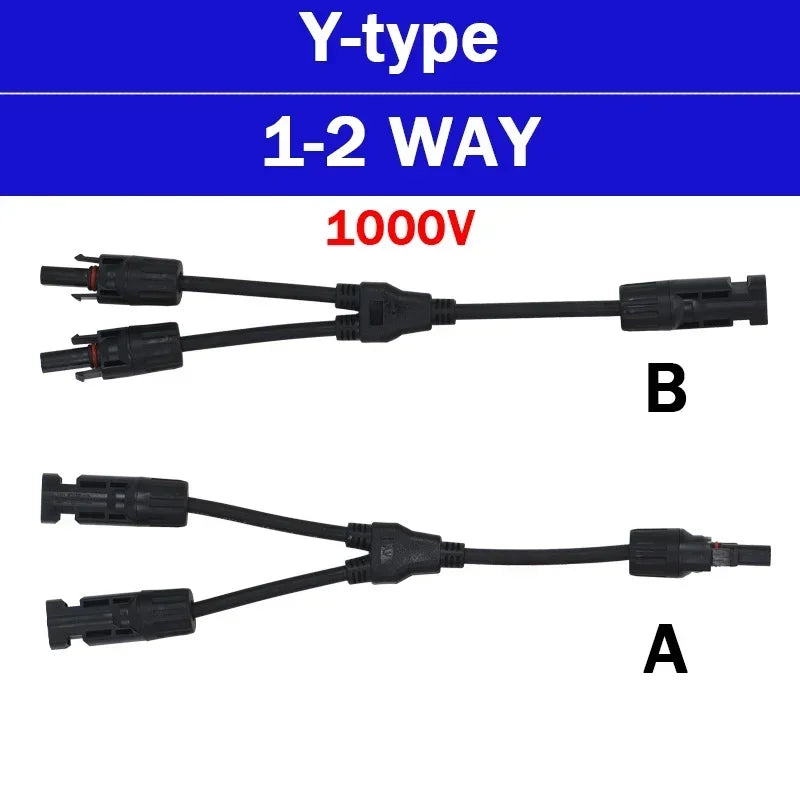 1/5 Sets Photovoltaic Solar PV Connector IP67 Y/T Type 30A 1000V 3-7 Way Branch Kit for PV/MC Cable 2.5/4/6mm² Battery Module
