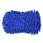 1 Pc Blue Microfiber Chenille Car Wash Sponge Care Washing Brush Pad Cleaning Tool Auto Washing Towel Gloves Styling Accessories