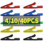4/10/40PCS Mini Insulated Alligator Clips, Solderable Pure Copper Jaws,Fully Insulated Tips for Safe Electronics Testing and DIY
