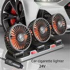 Car Fan 360° Adjustable 3 Head Air Fan Automotive Electric Fan USB/12V/24V Fan 2 Speeds Car Silent Fan For Home Desk Office Amag