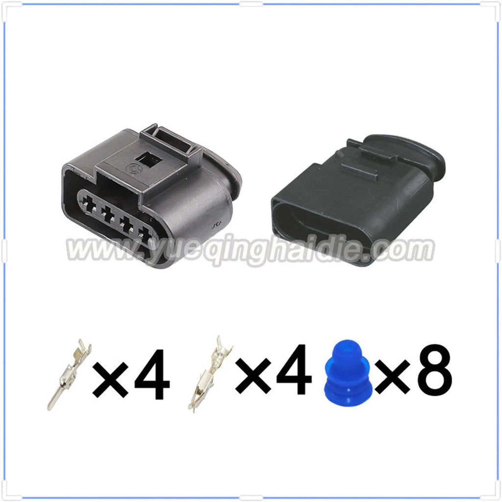 4 Pin Connector Waterproof 3.5mm Male Female Connector Ignition Coil Plug Wire Harness for VW AUDI 8K0973724 8K0973724 1J0973824