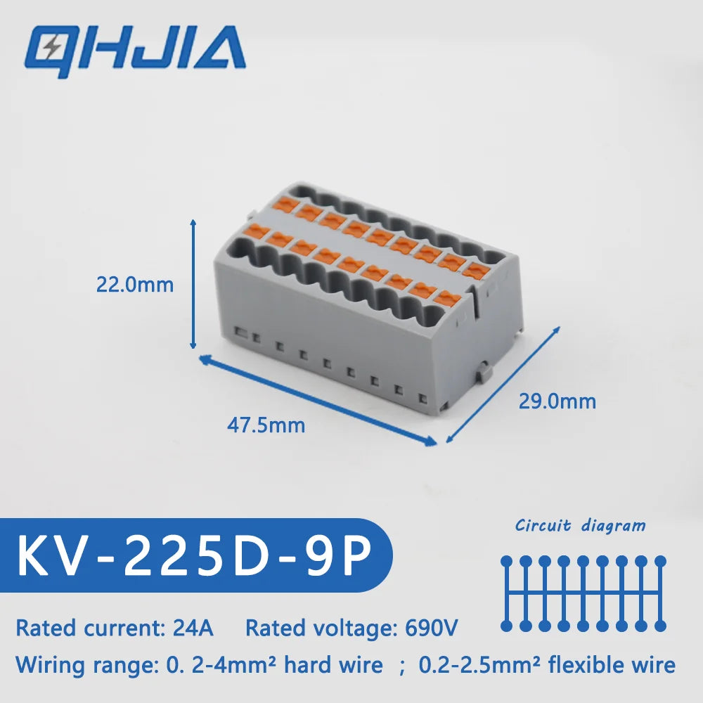 Fast Wiring Mini Rail-Type Quick Junction Box | 1-In-Multi-Out Plug-in Terminal Wire Connector for Easy Electrical Connection
